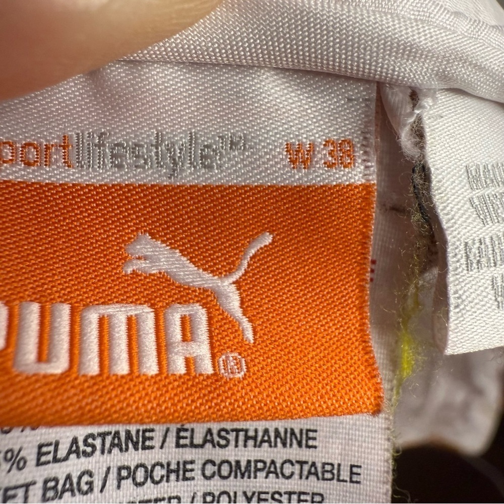Puma Golf Vibrant Orange Plaid Checkered Shorts Size 38 GUC - Picture 8 of 8